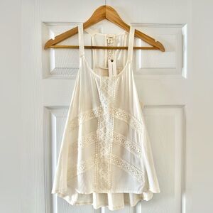 NWT Anthropologie Tiny Embroidered Lace Tank